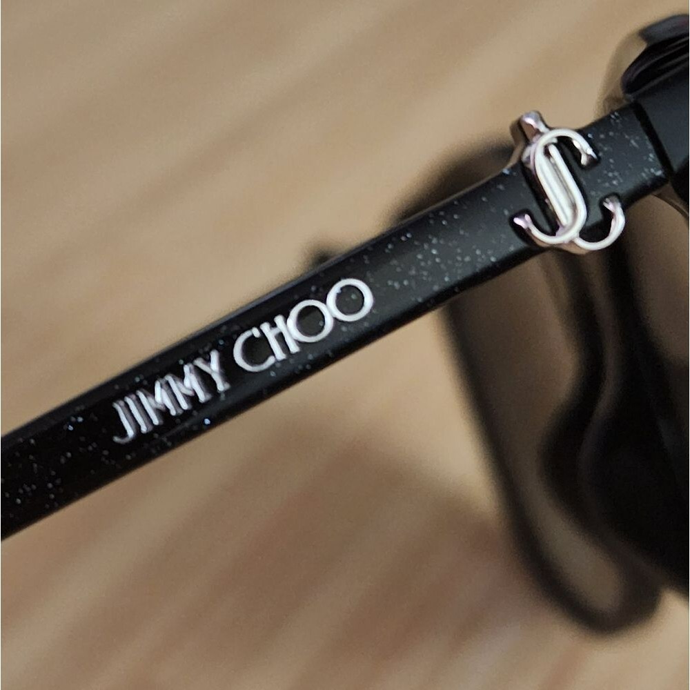 Jimmy Choo Black Glitter Silver Sunglasses 57-18-145 - Picture 4 of 5